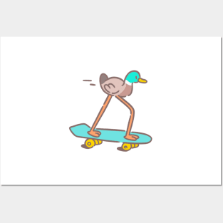 skateboard duck Posters and Art